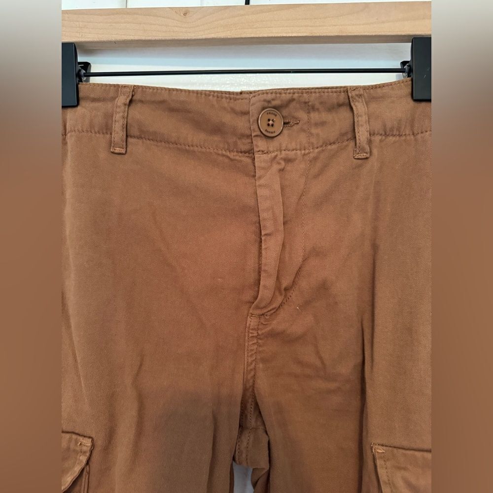 Frame Washed Flax Brown Cropped Cargo Pants Size 25 - Picture 5 of 9